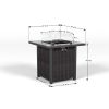 28 Inch Propane Fire Pit Table, Rattan & Wicker-Look