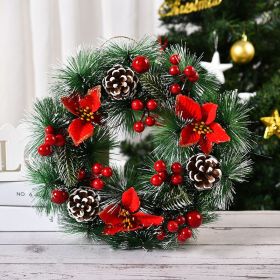 Christmas Wreath Merry Christmas Decorations Ornaments Front Door Hanging Window Wreaths Props Background Xmas Tree Decoration (Color: 8)