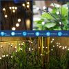 2pcs 8 LED Solar Powered Firefly Lights; Waterproof Warm Yellow Lights