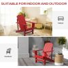 Outsunny Wooden Adirondack Chair, Outdoor Patio Lawn Chair with Cup Holder, Weather Resistant Lawn Furniture, Classic Lounge for Deck, Garden