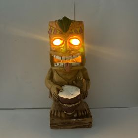 1pc, Drum Tiki Solar Light For Home And Outdoor Decor (Model: Bongo Drum A)