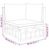 3 Piece Patio Lounge Set with Cream White Cushions Bamboo