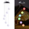 GANGES SA Solar Color-Changing Wind Chime Hanging Light; Led Wind Chime Light With Hanging Chestnut Balls