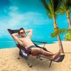 Foldable Camping Chair 330LBS Load Heavy Duty with Reclining Backrest Angle Cup Holder Pillow Side Pocket Carry Bag