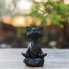 1pc Whimsical Cat Sculpture, Buddha Meditating Cat Statue,