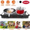 2000W Electric Dual Burner Portable Coil Heating Hot Plate Stove  with 5 Temperature Adjustments