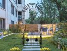 Metal Garden Arch with doors Garden Arbor Trellis Climbing Plants Support