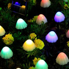 LED Solar Lights Outdoor Garden Waterproof Mushroom String (Emitting Color: Multi color)