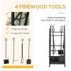 Firewood Rack with Fireplace Tools