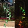 LED Colorful Solar Power Wind Chime Crystal Hummingbird Butterfly
