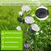 2Pcs Solar Powered Lights Outdoor Rose Flower LED Decorative Lamp