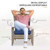 Outsunny Patio Wicker Adirondack Chair, Outdoor All-Weather Rattan Fire Pit Chair w/ Soft Cushions