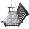 Front Porch Swing with Armrests;  Wood Bench Swing with Hanging Chains