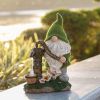 Cartoon Gnome Dwarf Statue Garden Lighting Waterproof