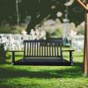 Front Porch Swing with Armrests;  Wood Bench Swing with Hanging Chains