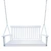 Front Porch Swing with Armrests;  Wood Bench Swing with Hanging Chains; for Outdoor Patio ; Garden Yard;  porch;  backyard;  or sunroom; Easy to Assem