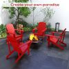 Outsunny Wooden Adirondack Chair, Outdoor Patio Lawn Chair with Cup Holder, Weather Resistant Lawn Furniture, Classic Lounge for Deck, Garden
