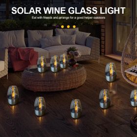 Solar Light Outdoor LED Stainless Steel  Candle Lamp (Emitting Color: 1pcs)